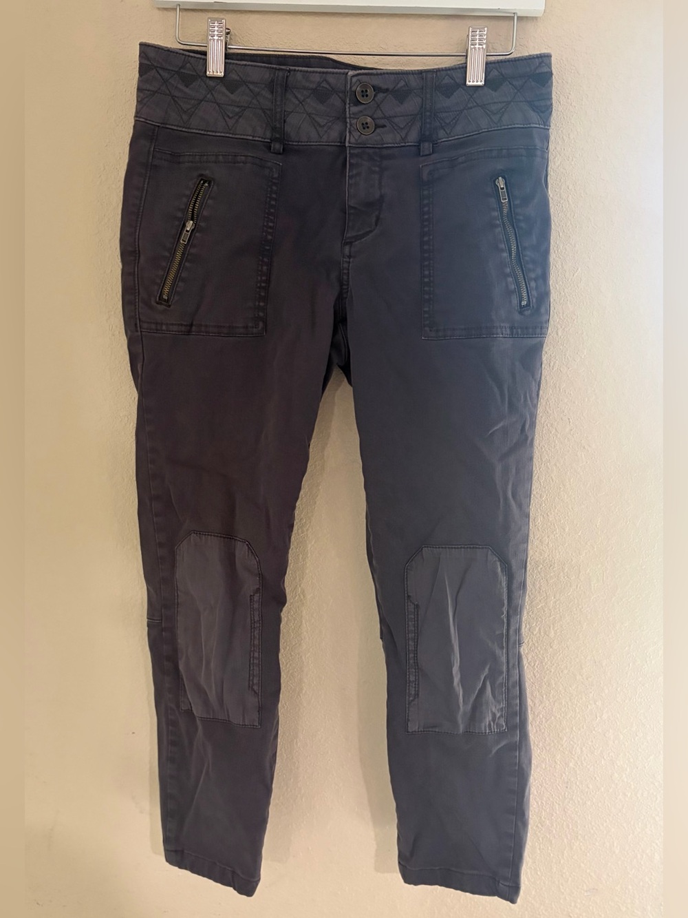 Pilcro and the Letterpress Navy Skinny Zip-Pocket Jeans